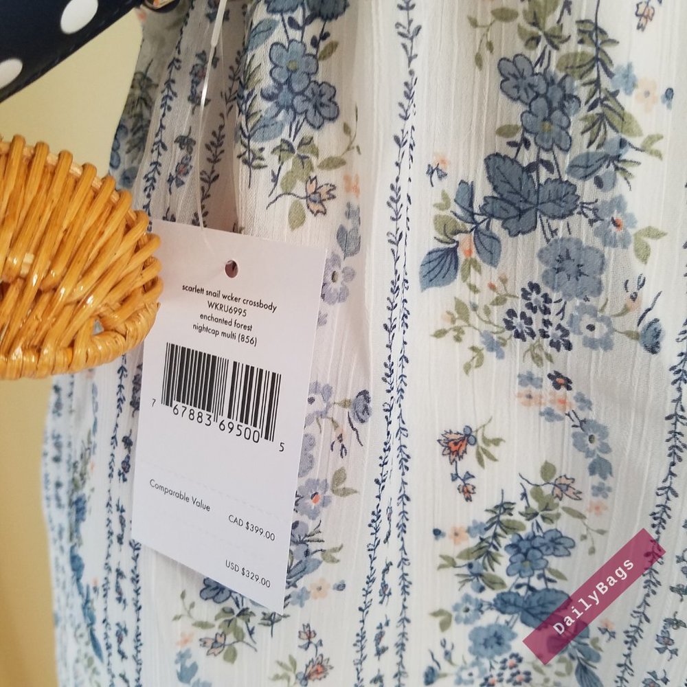 KATE SPADE SNAIL ENCHANTED BLUE CROSSBODY WHITE - Picture 3 of 13